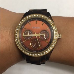 Fossil tortoise brown watch
